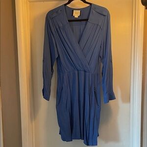 Maeve by Anthropologie Blue Long Sleeve Dress